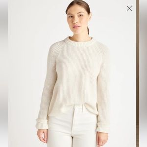 Quince Mongolian Cashmere Fisherman Crewneck Sweater